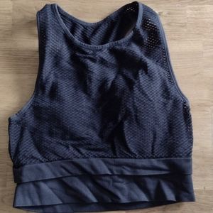 Longline Sports Bra with Mesh overlay